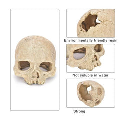Realistic Skull Aquarium Ornament Resin Cave Decoration