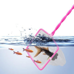Pink Handle Aquarium Fish Net Small Nylon Fishing Nets with Plastic Handle for Fish Tank