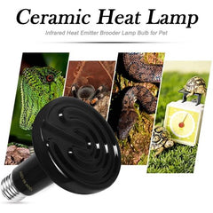 Ceramic Heat Lamp, Upgraded Thicker Infrared Reptile Heat Emitter Heater Lamp Bulb for Pet Coop Lizard Turtle Snake Aquarium, 24hr Heat Source