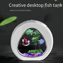 Small Desktop Aquarium Creative Tank with LED Lighting 2 Sizes