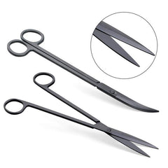 B&K Black 5Pcs Tweezers Scissors Spatula Nipper Fish Tank Aquarium Cleaning Trimming Tools Kit Set Water Plant