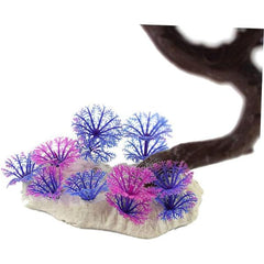 Artificial Aquarium Plants Fish Tank Decorations Purple Tree