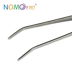 NOMOY PET Stainless Steel Reptile Feeding Tweezers (Straight & Bent Variants)