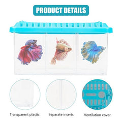 3 in 1 Betta Box Isolated Breeding Box (18.5 x 9.5 x 9cm)