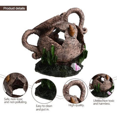 Broken Vase Pot Fish Shrimp Hiding Cave Aquarium Ornament Decor 15x11x15cm