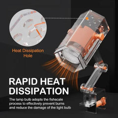 Reptile Heat UV Lamp, UVA UVB Turtle Basking Spot Light with Screw Clip, Adjustable 360° Rotatable Arms, Dimmable Habitat Heating Gecko Lamp,