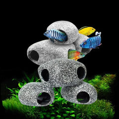 Aquarium 5 in 1 Decoration Rock Caves Hiding Breeding Spawning