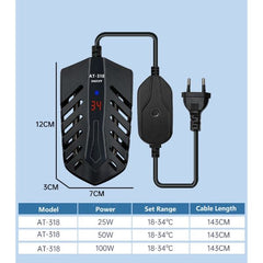 Digital Aquarium Heater Turtle heating rod low water level automatic constant temperature Submersible Water Mini Heating Rod