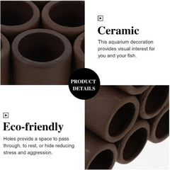 Aquarium Cave Brown Ceramic Fish and Shrimp Shelters (Two Sizes)