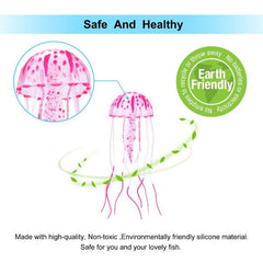Aquarium Artificial Glowing Jellyfish Fish Tank Ornament Silicone Decoration