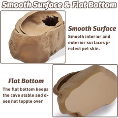 Snake Hide Cave for Gecko Shedding, Natural Rock Look Hideout, Reptiles Egg-laying Shelters