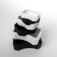 White / Black Plastic Reptile Food Water Bowl Feeder