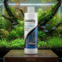Seachem Stability Aquarium Water Conditioner 250ml – with FREE Short Glass Thermometer