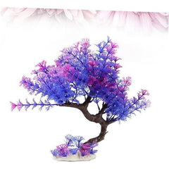 Artificial Aquarium Plants Fish Tank Decorations Purple Tree
