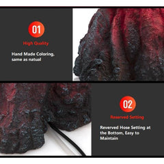 Aquarium Volcano Ornament Kit, Air Bubbler Decorations for Fish Tank, Air Bubbler with LED Light