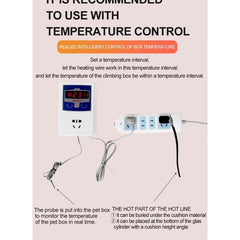 Nomoypet Reptile Bottom Heating Black Long Heat Cable for Terrarium Vivarium