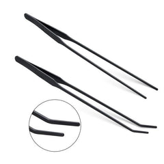 B&K Black 5Pcs Tweezers Scissors Spatula Nipper Fish Tank Aquarium Cleaning Trimming Tools Kit Set Water Plant