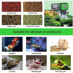 Automatic Fish Feeder with Timer Setting 200ml Capacity Dispenser Adjustable