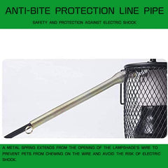 Winter Heating Reptile Heat Lamp, Hanging Birds Cage Heater with Anti-Bite Iron Tube, Infrared Ceramic Pet Heater for Chicken Lizard Brooder Coop Aquarium