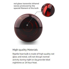 Nomoy Bearded Dragon Lizard Turtle Hermit Red Night Light Bulb 100W