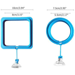Feeding Ring Aquarium Fish Feeding Ring Practical Floating Food Square Circle Square and Round with Suction Cup Circle and Square