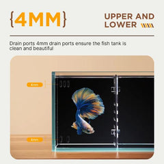 YEE fish tank with divider 50*16*12cm SET (Light)