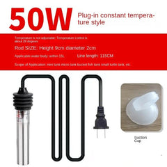 Aquarium Heater 27℃ 25W/50W for 1.5-30L Stainless Steel