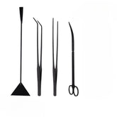 Aquarium Aquascaping Tools Kit with Tweezers, Scissors, Flat Rake, Curved Shears, Algae Scraper