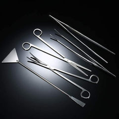 5 in 1 Aquarium Cleaning Tools Kit Tweezers Scissors for Live Plants Grass Fish Aquatic with Cloth Pouch