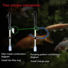 Aquarium Battery Siphon Operated Gravel Cleaner Black without Adaptor