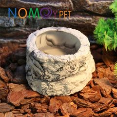 Feeding Cups - Round resin bowl grey lines