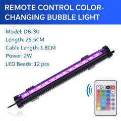 Remote Control Color-Changing LED Bubble Light for Aquarium (DB-20 / DB-30)