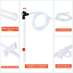 Aquarium Gravel Siphon Cleaner with Adjustable Water Flow Controller