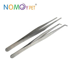NOMOY PET Stainless Steel Reptile Feeding Tweezers (Straight & Bent Variants)