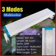 3 Modes Fish Tank Light 4 Row LED Beads Blue White Red Green Clip on Lamp 6Types