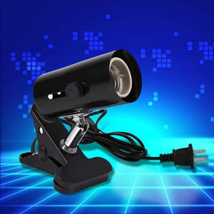 Lamp Holder Stand Lights Bulbs Heat for Reptiles Tanks, Turtle Adjustable and Rotates Black and White