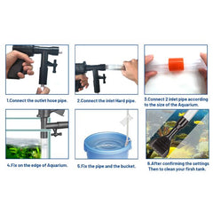 Newly Upgraded Gravel Cleaner Fish Tank Water Changer with Air Pressure Button