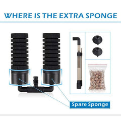 Hygger Aquarium Double Sponge Filter HG-908M/ HG-908S 2Types