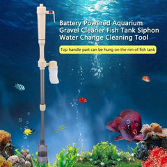 Battery Powered Aquarium Gravel Cleaner, Siphon Water Change Cleaning Tool For Aquarium Fish Tank With Power Supply