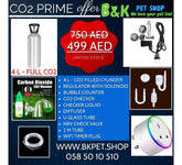 CO2 Prime Aquarium Combo Set – 4L Full CO2 Cylinder with Regulator, Solenoid & Accessories