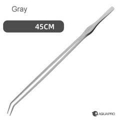 Aquapro Stainless Steel 45cm Straight Curved Aquarium Tweezer