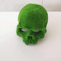 Resin Skull Aquarium Ornament With Moss Simulation for Fish and Shrimp Halloween Decoration