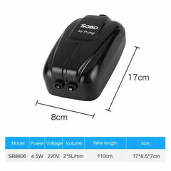 SOBO SB-8806 Oxygen Pump Double Air Outlet-4.5W