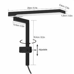15W L-Shape Aquarium LED Light with APP Control – Black