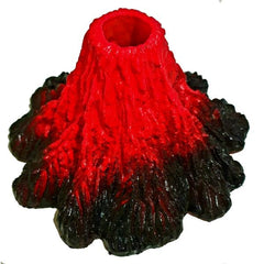 Aquarium Volcano Ornament Kit, Air Bubbler Decorations for Fish Tank, Air Bubbler with LED Light