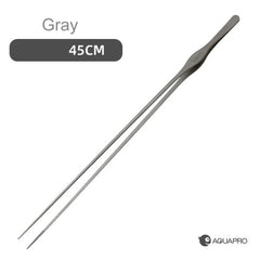 Aquapro Stainless Steel 45cm Straight Curved Aquarium Tweezer
