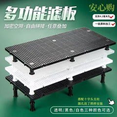 Aquarium Base Plate 15×30 cm with Stand White/Black