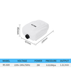 RS-Electrical Aquarium Super Silent Streamline Design Air Pump 5 Types