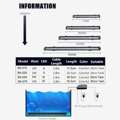 LED Submersible Underwater Aquarium Light with Remote + 1.5 m Air hose