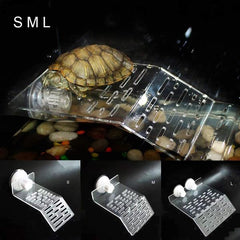 Turtle Floating Platform, Turtle Basking Platform Stand, Acrylic Terrace Turtle Bask Terrace Island Floating Basking Platform, Climb Terrarium Aquarium Tank 3 Sizes
